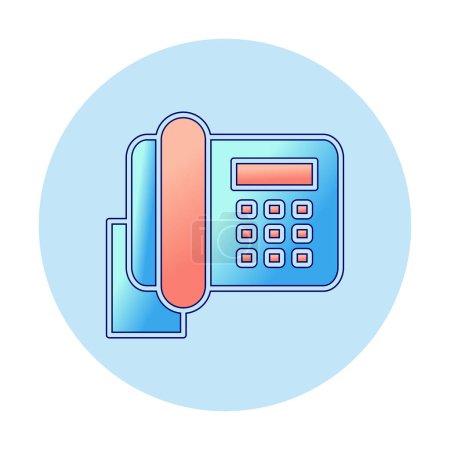 Ilustración de Icono del teléfono de escritorio, ilustración vectorial diseño simple - Imagen libre de derechos