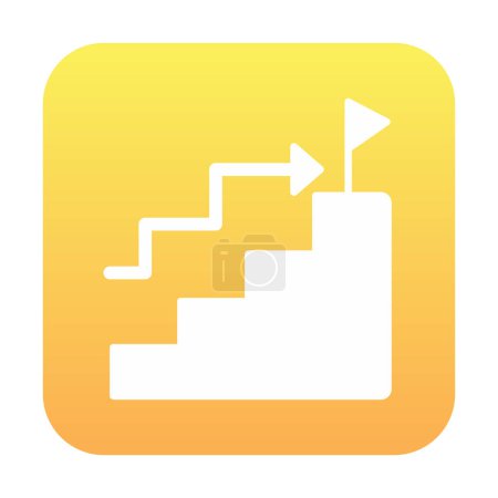 Illustration for Goal success vector icon. Stairs and flag illustration symbol. - Royalty Free Image