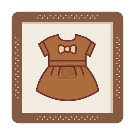 Téléchargez les illustrations : Icône de robe de bébé fille, illustration vectorielle - en licence libre de droit
