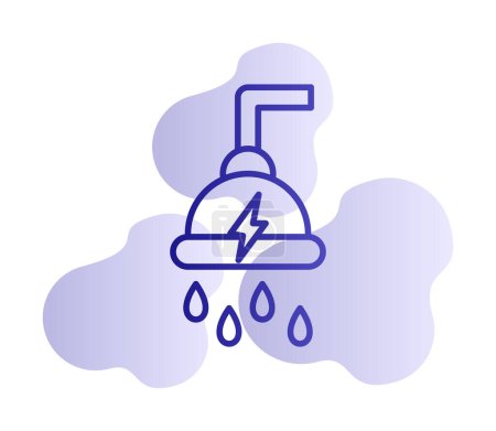 Illustration for Water shower web icon, illustration - Royalty Free Image