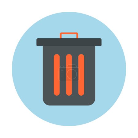 Illustration for Dustbin icon, trashcan icon, colorful vector illustration - Royalty Free Image