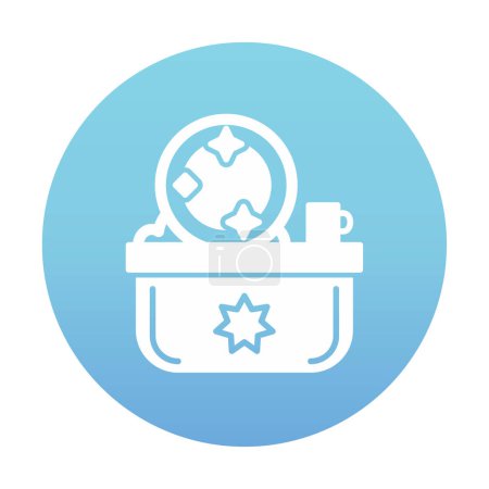 Illustration for Washing Up, clean dishes icon, vector illustration - Royalty Free Image