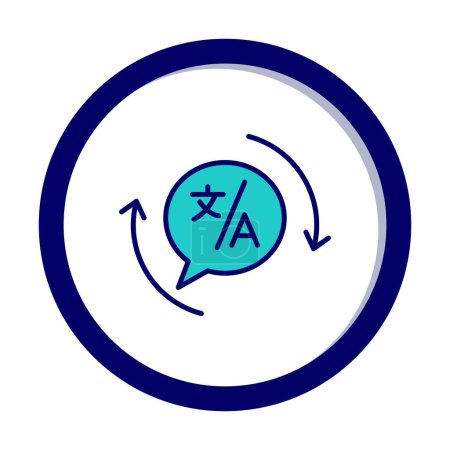 Language translation web icon, vector illustration