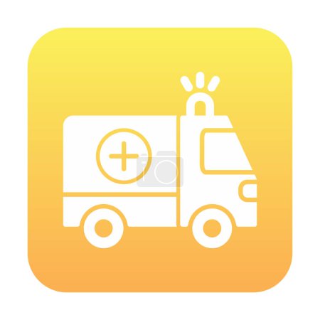 Illustration for Ambulance car vector icon with simple colors. View from side - Royalty Free Image