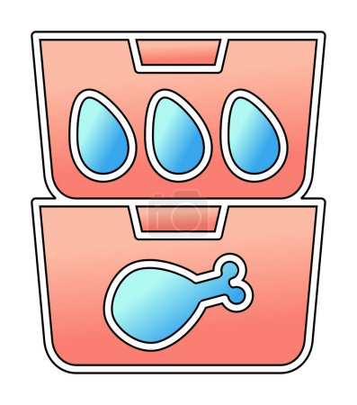 Téléchargez les illustrations : Illustration vectorielle d'icône de récipient alimentaire - en licence libre de droit