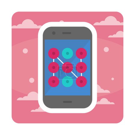 Illustration for Mobile Security, smartphone icon. vector illustration - Royalty Free Image