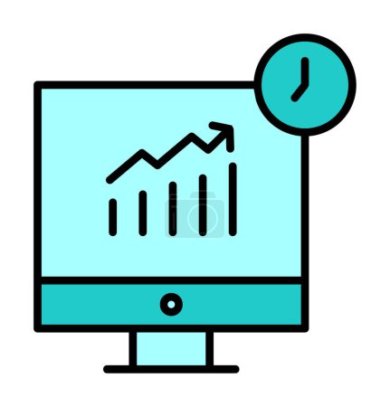 Téléchargez les illustrations : Illustration vectorielle de Stocks Analytics icône moderne - en licence libre de droit