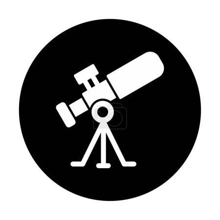 Ilustración de Icono plano del telescopio. Educación y astronomía elemento, spyglass y estudiar estrellas gráficos vectoriales - Imagen libre de derechos