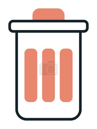 Illustration for Trash container vector flat simple icon design - Royalty Free Image