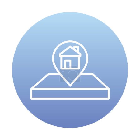 Illustration for House Location Pin. Home gps symbol, map pointer - Royalty Free Image