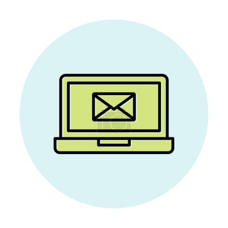 Téléchargez les illustrations : Email sur l'illustration vectorielle ordinateur portable sur fond blanc - en licence libre de droit