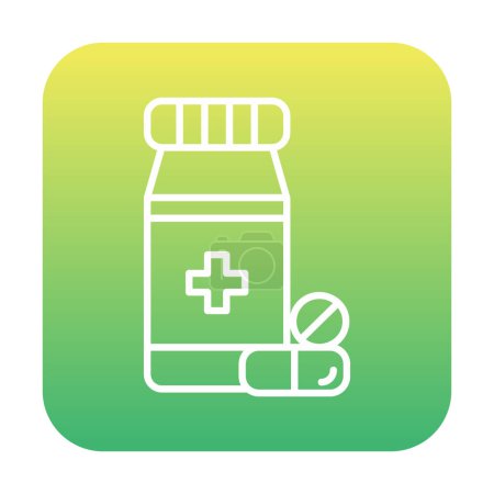 Ilustración de Icono de la botella de medicina en estilo plano - Imagen libre de derechos