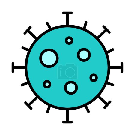 Illustration for Flat style corona virus pandemic web sign icon - Royalty Free Image