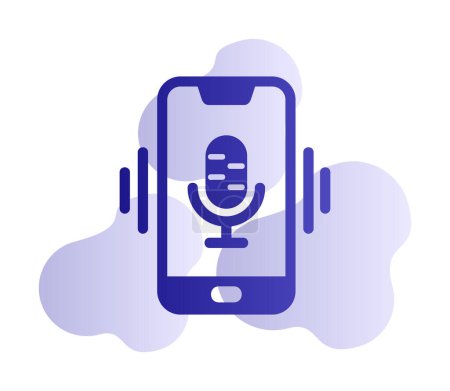 Illustration for Mobile Voice Assistant vector illustration on white background - Royalty Free Image