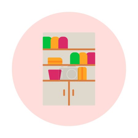 Téléchargez les illustrations : Cupboard icon, vector illustration simple design - en licence libre de droit