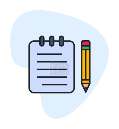 Téléchargez les illustrations : Notes Illustration vectorielle de l'icône d'écriture - en licence libre de droit