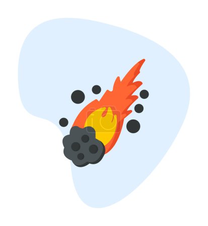 Illustration for Flame Meteor flat icon vector illustration - Royalty Free Image