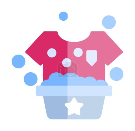 Ilustración de Ropa de lavado, icono de la camiseta, ilustración vectorial - Imagen libre de derechos