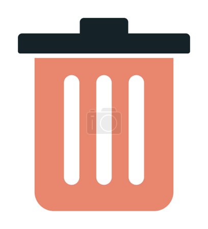 Ilustración de Icono de cubo de basura, icono de cubo de basura, ilustración de vector colorido - Imagen libre de derechos