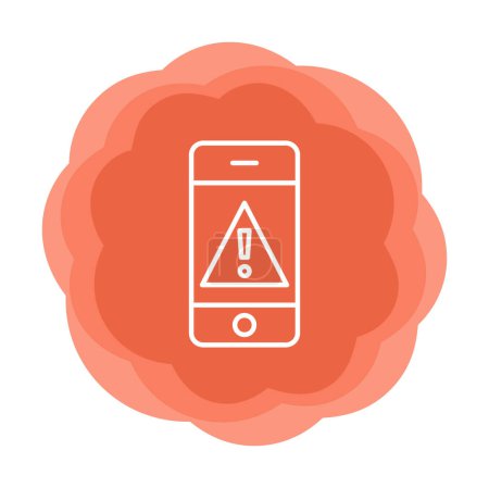 Illustration for Simple alert mobile phone icon in flat style - Royalty Free Image
