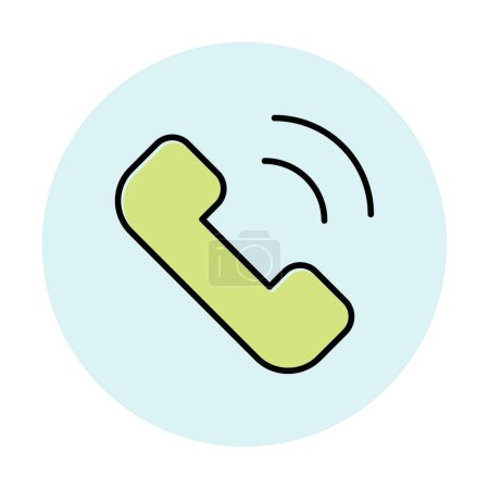 Téléchargez les illustrations : Icône d'appel téléphonique, illustration vectorielle conception simple - en licence libre de droit