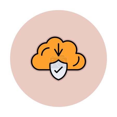 Ilustración de Simple nube Descargar icono, vector de ilustración - Imagen libre de derechos