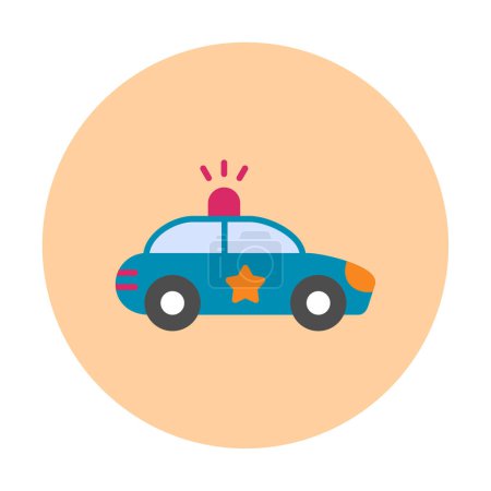 Illustration for Police car icon. vector illustration - Royalty Free Image