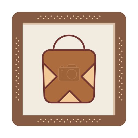 Téléchargez les illustrations : Icône de sac à provisions, illustration vectorielle design simple - en licence libre de droit