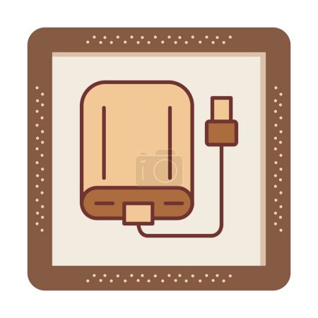 Ilustración de Icono de disco duro externo, ilustración vectorial diseño simple - Imagen libre de derechos