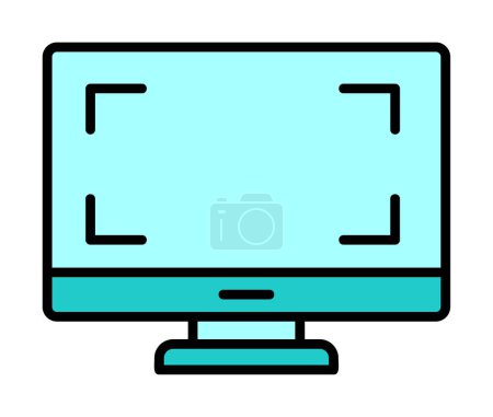 Photo for Computer monitor icon, vector illustration simple design - Royalty Free Image