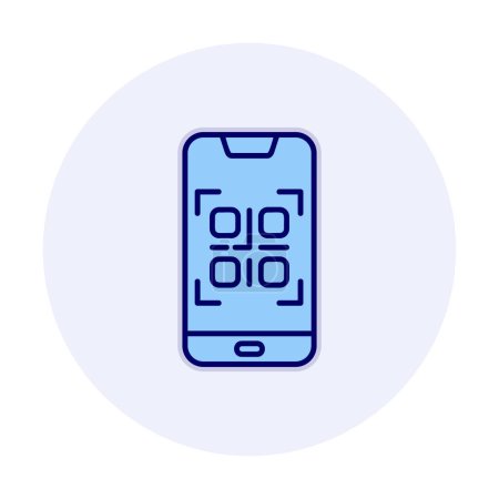 Ilustración de Simple Smartphone QR icono de código, vector de ilustración - Imagen libre de derechos