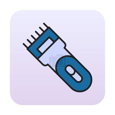 Téléchargez les illustrations : Icône simple rasoir électrique, illustration vectorielle - en licence libre de droit