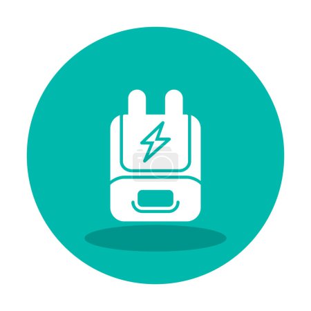 Illustration for Adaptor icon. outline power plug vector icon color flat isolated - Royalty Free Image