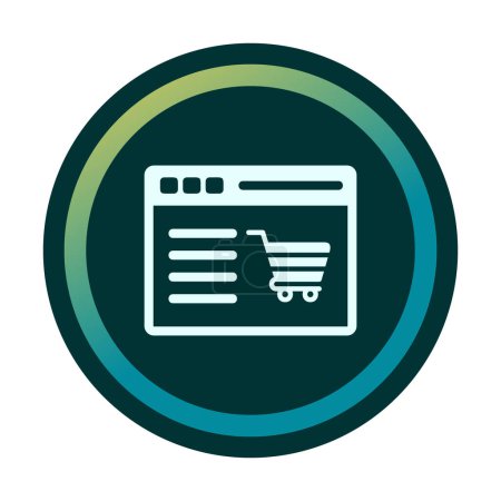 Illustration for Vector illustration of Shopping Website icon - Royalty Free Image