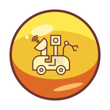 Téléchargez les illustrations : Icône du rover lunaire, illustration vectorielle - en licence libre de droit