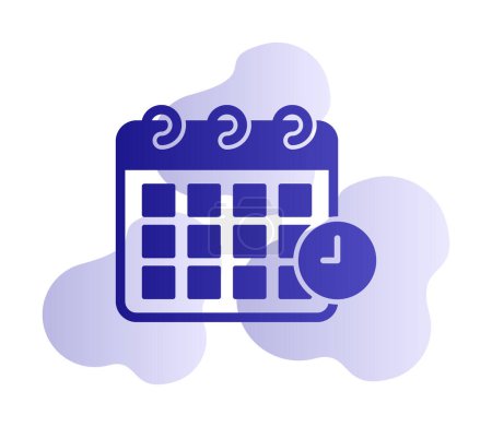 Kalender mit Uhr, Dead Line Konzept Web-Symbol einfache Illustration 