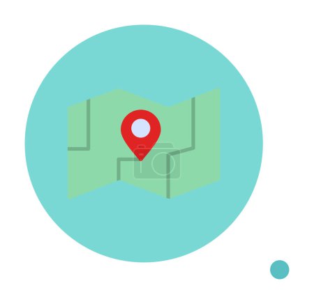 Téléchargez les illustrations : Carte avec icône vectorielle de localisation GPS - en licence libre de droit