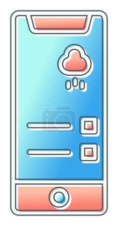 Illustration for Phone Weather Forecast icon vector illustration graphic design - Royalty Free Image