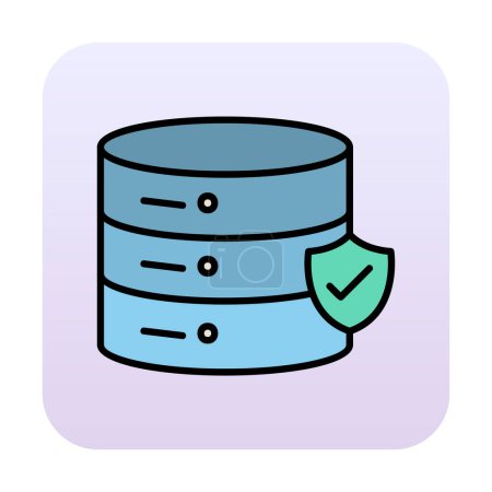 Ilustración de Icono de la base de datos en estilo de moda aislado fondo. línea de color de almacenamiento de datos vector icono - Imagen libre de derechos