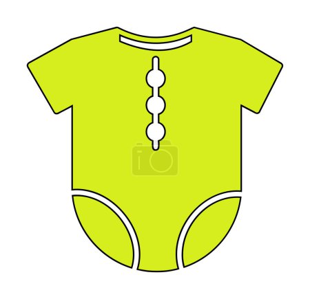 Téléchargez les illustrations : Icône de tenue de bébé, costume de corps de nourrisson, illustration vectorielle - en licence libre de droit