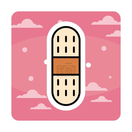Illustration for Simple  Bandage Plaster flat style vector  icon - Royalty Free Image