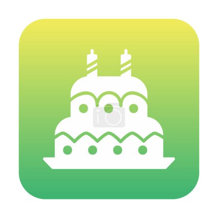 Ilustración de Pastel de cumpleaños con velas. icono web vector ilustración - Imagen libre de derechos