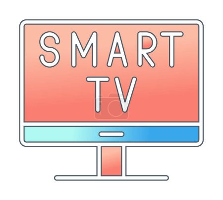 Téléchargez les illustrations : Icône simple Smart Tv, illustration vectorielle - en licence libre de droit