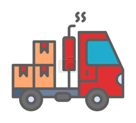 Illustration for Vector illustration of delivery truck icon - Royalty Free Image