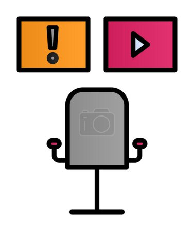 Ilustración de Monitoreo de datos icono web, ilustración vectorial - Imagen libre de derechos