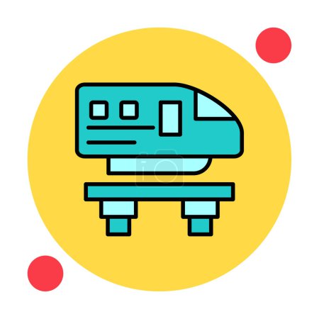 Téléchargez les illustrations : Icône créative monorail. Collection d'icônes de transport. Monorail isolé signe - en licence libre de droit