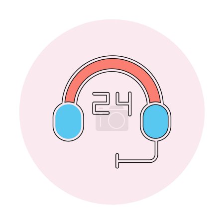 Illustration for Headset icon vector illustration support service - Royalty Free Image