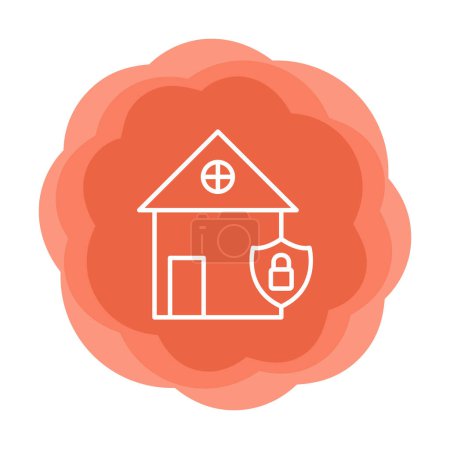 Ilustración de Icono de seguridad de la casa, ilustración vectorial - Imagen libre de derechos