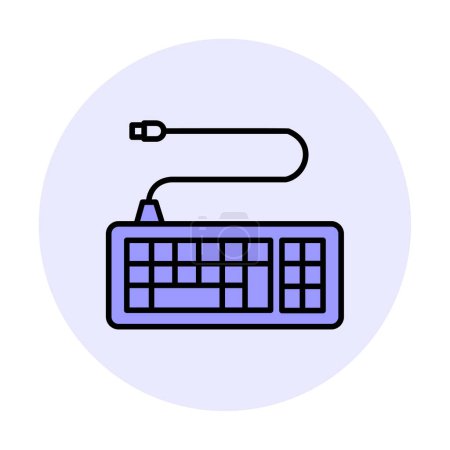 Illustration for Web simple illustration of wired keyboard icon - Royalty Free Image