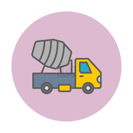 Téléchargez les illustrations : Ciment Camion icône vectoriel illustration - en licence libre de droit